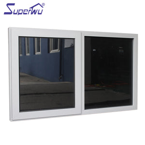 Superwu Australian Standard Aluminum Double Temper Glass Awning Window With Mosquito Net