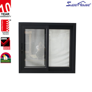 Superhouse customized size powder coating laminated tempered glass fixed window used commercial aluminium large glass windows In china