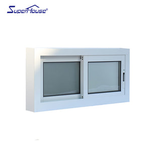 Superwu Australia standard frosted glass sliding windows with fly screen double glazed with mesh