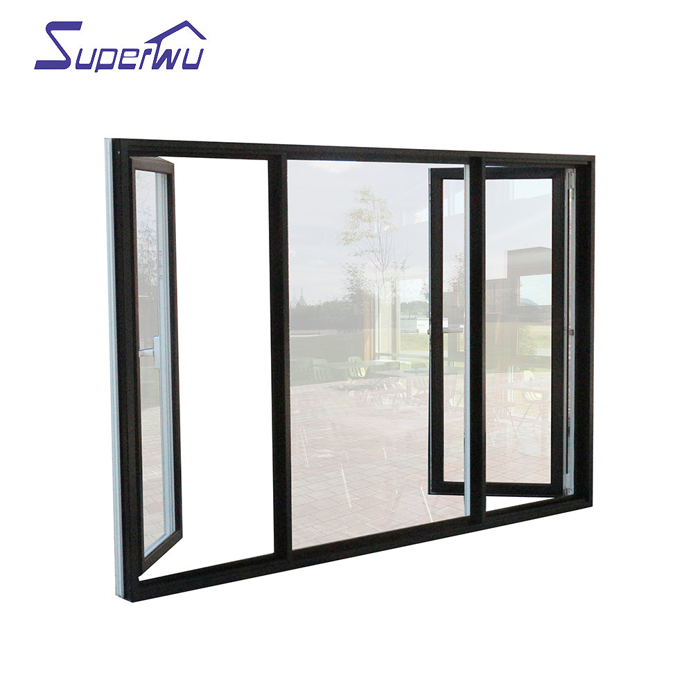 Superwu Top sale customized aluminum casement window manufacturers supply double glazing aluminum swing windows