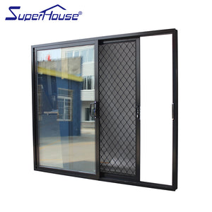 Superhouse Aluminum double tempered glass three panels sliding stacking door