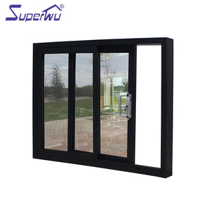 Superwu Best Selling energy saving cheap price double glazed clear glass aluminum sliding windows