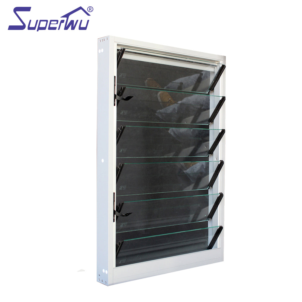 Superwu Aluminium Ventilate Adjust Glass Louvers Window with China factory