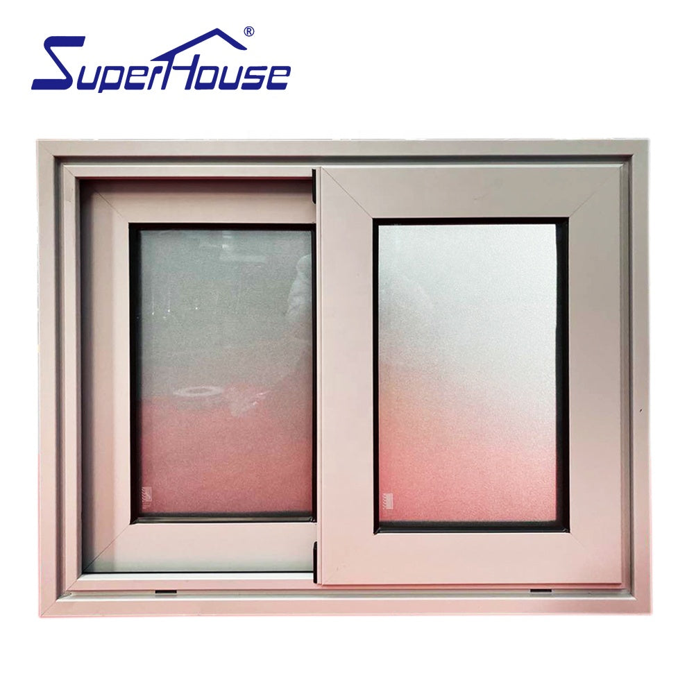 Superhouse Aluminum frosted glazed sliding window with flyscreen