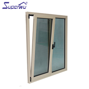 Superwu Latest design aluminium tilt and turn window of white color with fixed window