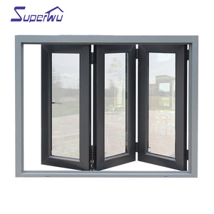 Superwu fashionable aluminum double glazing bifolding windows factory aluminium bifold windows price