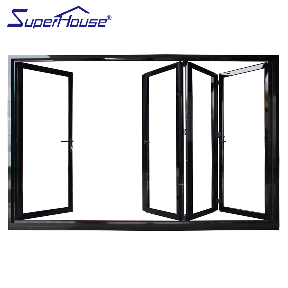 Superhouse AS2047 NFRC AAMA NAFS NOA standard commercial large aluminium folding door for restaurant
