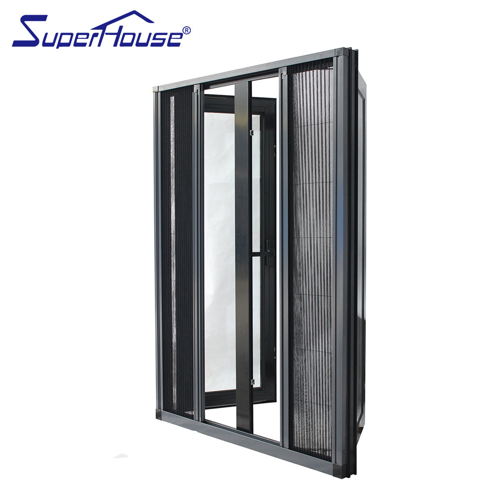 Superhouse USA Standard temper glass aluminum frame casement windows with mosquito net