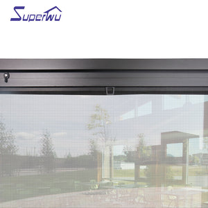 Superwu Australia standard aluminum sliding window glass sliding window black color powder coated