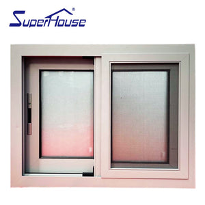 Superhouse Australia standard white color powder coating aluminum sliding windows with mosquito net