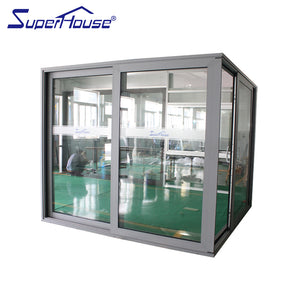 Superwu Factory supply standard double glazed corner aluminum sliding doors special design