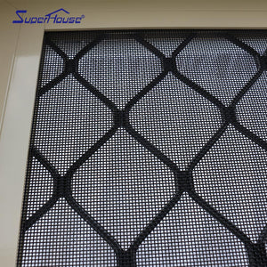 Superwu Safety silding doors with stainless steel security mesh and aluminum fly screen for customized