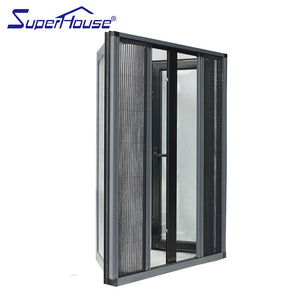 Superhouse North America NFRC and NOA standard high quality aluminum french casement window with retractable flyscreen