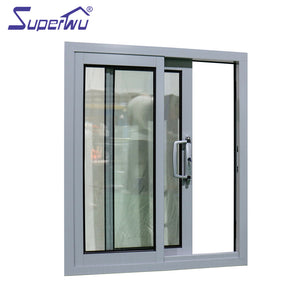 Superwu High quality aluminium window tinted glass sliding window samples double glazed windows