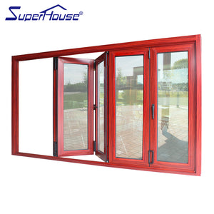 Superhouse AS2047 NFRC AAMA NAFS NOA standard double glass aluminium folding accordion doors