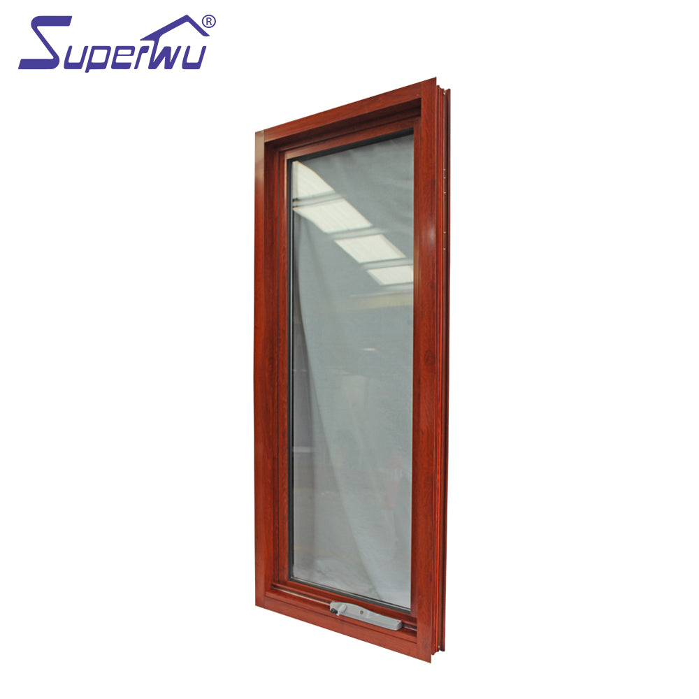 Superwu Energy Efficient Insulation Soundproof Double Glazed Aluminium Awning Windows