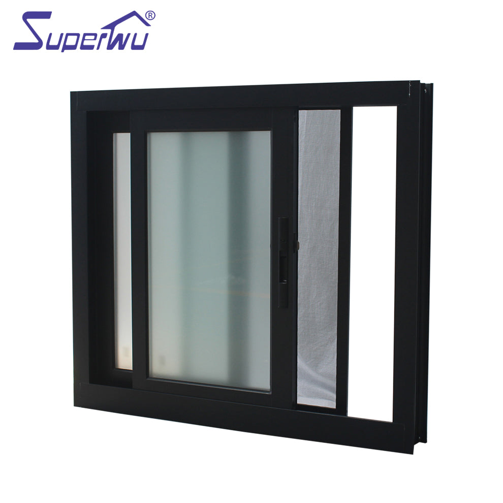 Superwu Aluminum sliding windows doors with mosquito screen for residential house