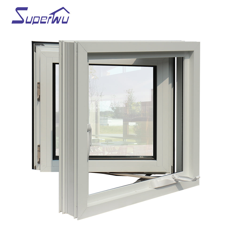 Superwu Swing french window EU market high quality high energy saving aluminium wood casement tempered safety glass