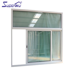 Superwu Customized Size Modern Aluminum Frame Double Glass Sliding Windows