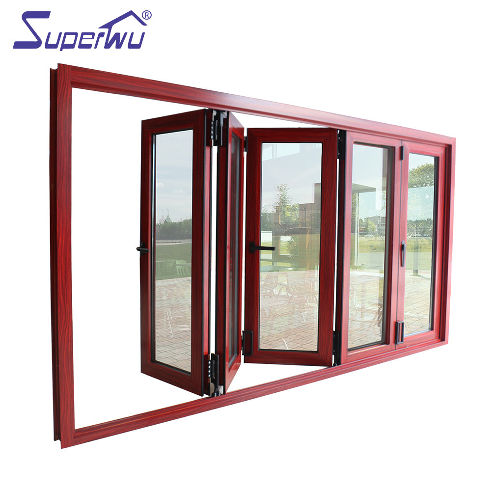 Superwu High quality Product Warranty Soundproof Aluminum Glass Windows folding window