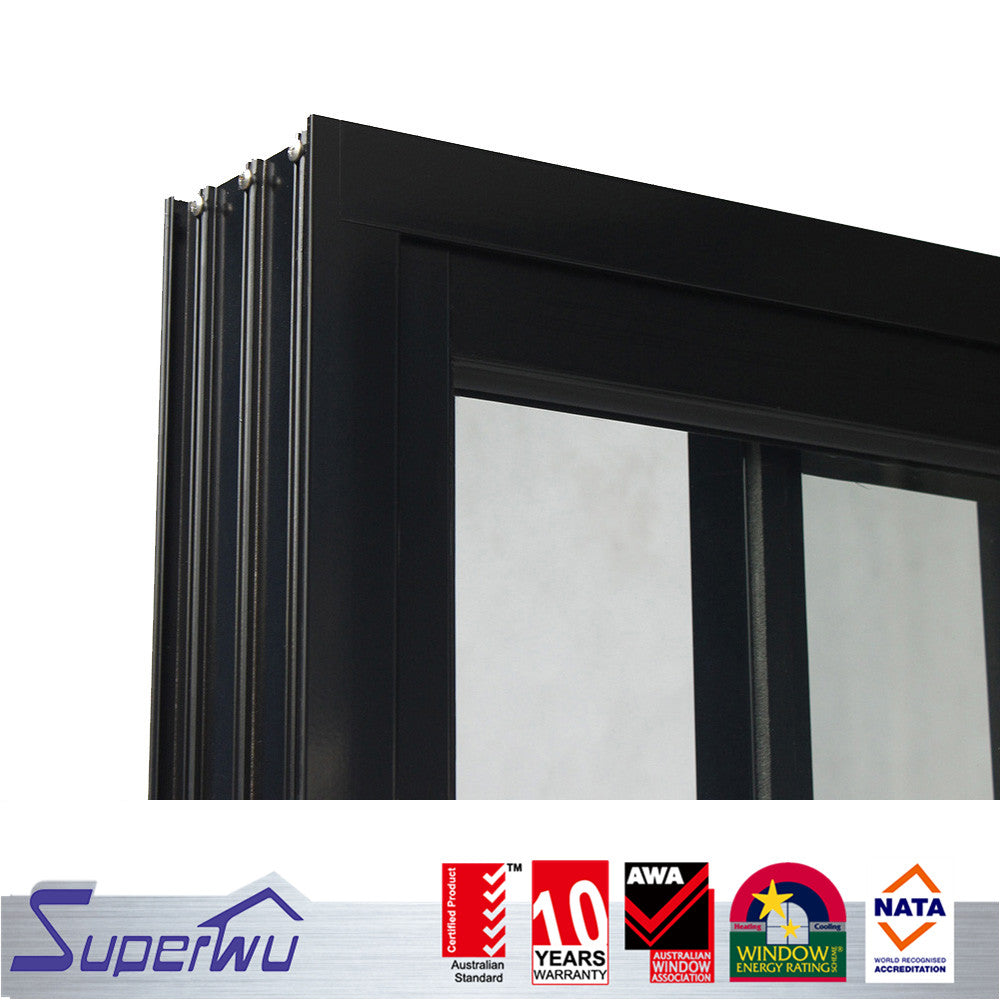 Superwu Black Commercial Three-track Sliding Doors Can Create A Sense Of Luxury For The Company
