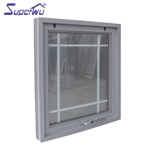 Superwu Australia Standard Aluminum Frame Chain Winder Awning Design Window Sliver Color Frame With Mesh