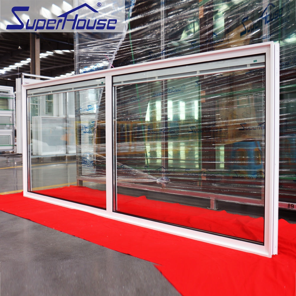 Superhouse Australia AS2047 standard aluminum fixed window storefront with blinds in glass and subframe