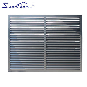 Superhouse High quality exterior black color aluminum louvre shutter window for commercial building