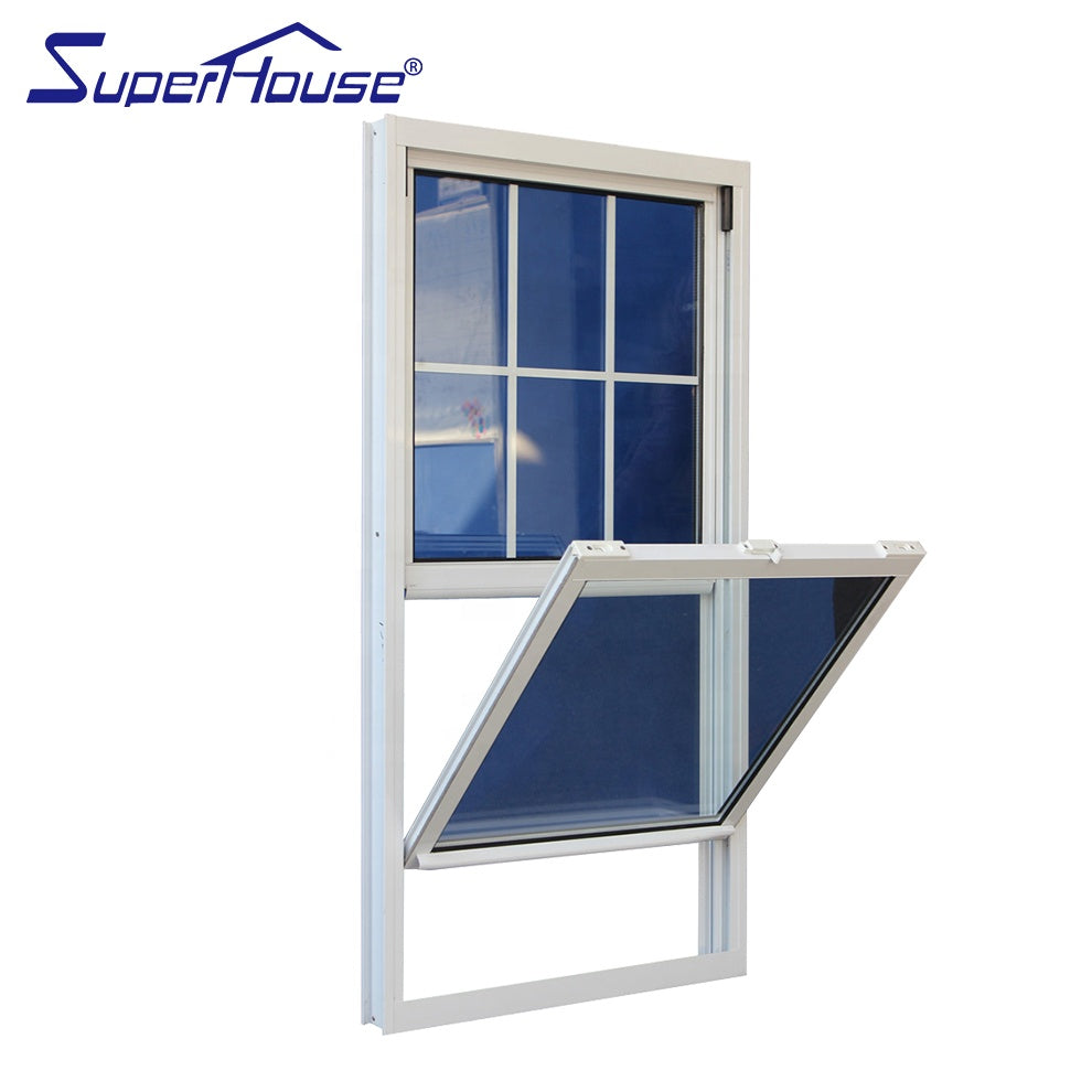 Superhouse USA Canada standard aluminum double hung windows with USA hardware