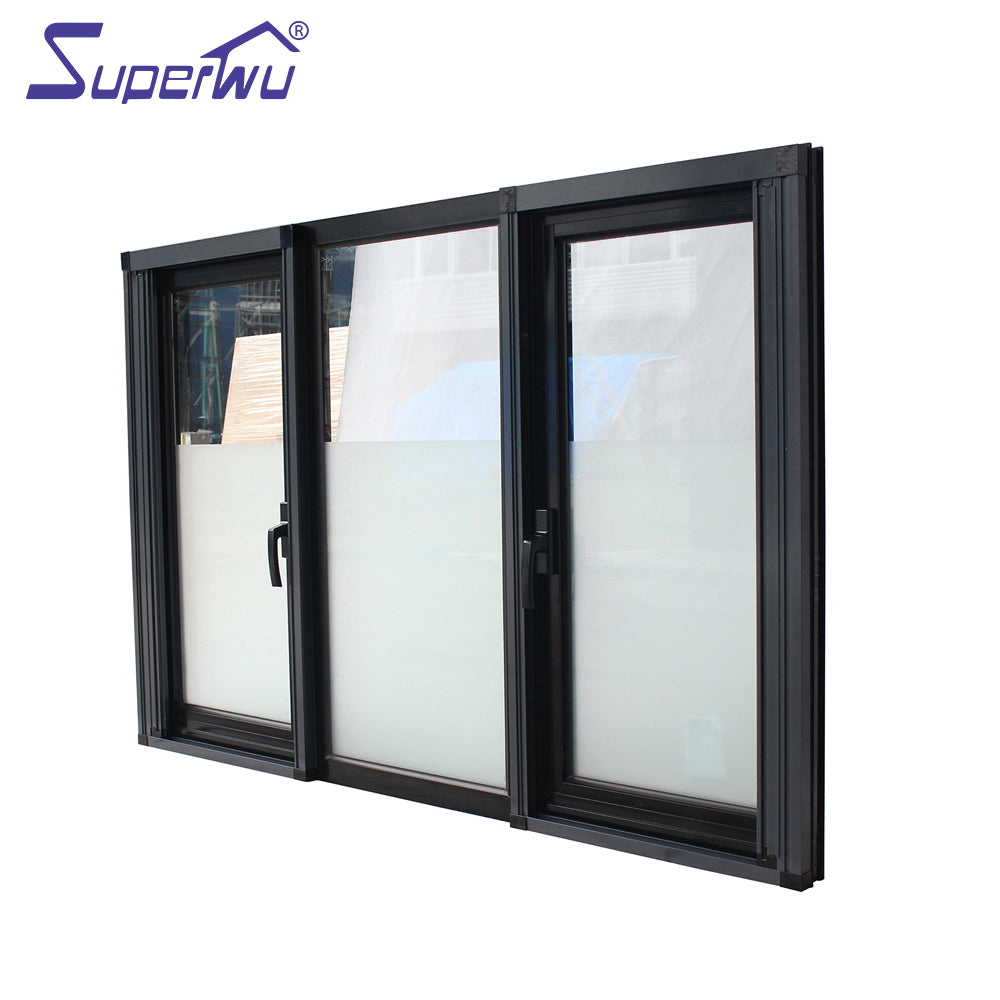 Superwu Double glass aluminum casement windows for home building high quality profiles swing windows