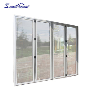 Superwu Factory direct supply large white aluminum folding door toughened both safety and insulated