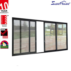 Superhouse USA standard commercial balcony sliding glass door with tempered glass for commercial project