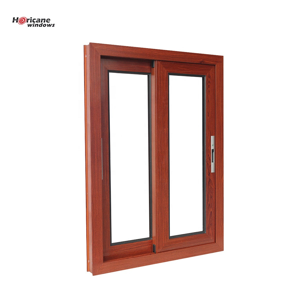 Superhouse NFRC AS2047 Standard custom Wooden color aluminium sliding window