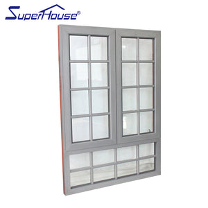 Superhouse North America NFRC and NOA standard high quality wood color thermal break aluminum large casement window