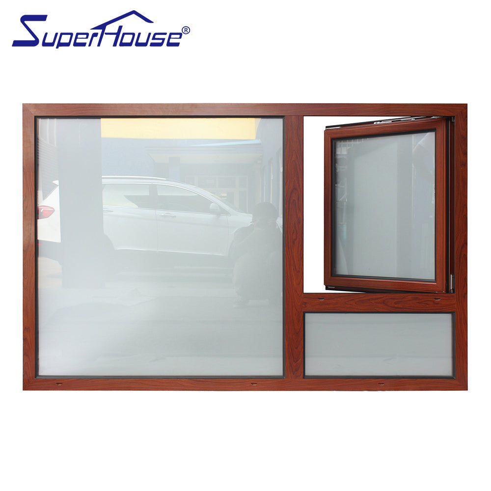 Superwu High quality double glazed aluminum tilt and turn window factory direct supply awning windows