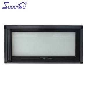 Superwu Residential price thermal break Low-E glass aluminum awning window with screen
