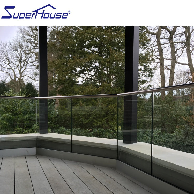 Superhouse Stainless steel top handrail glass hurricane laminated swimming pool balustrade
