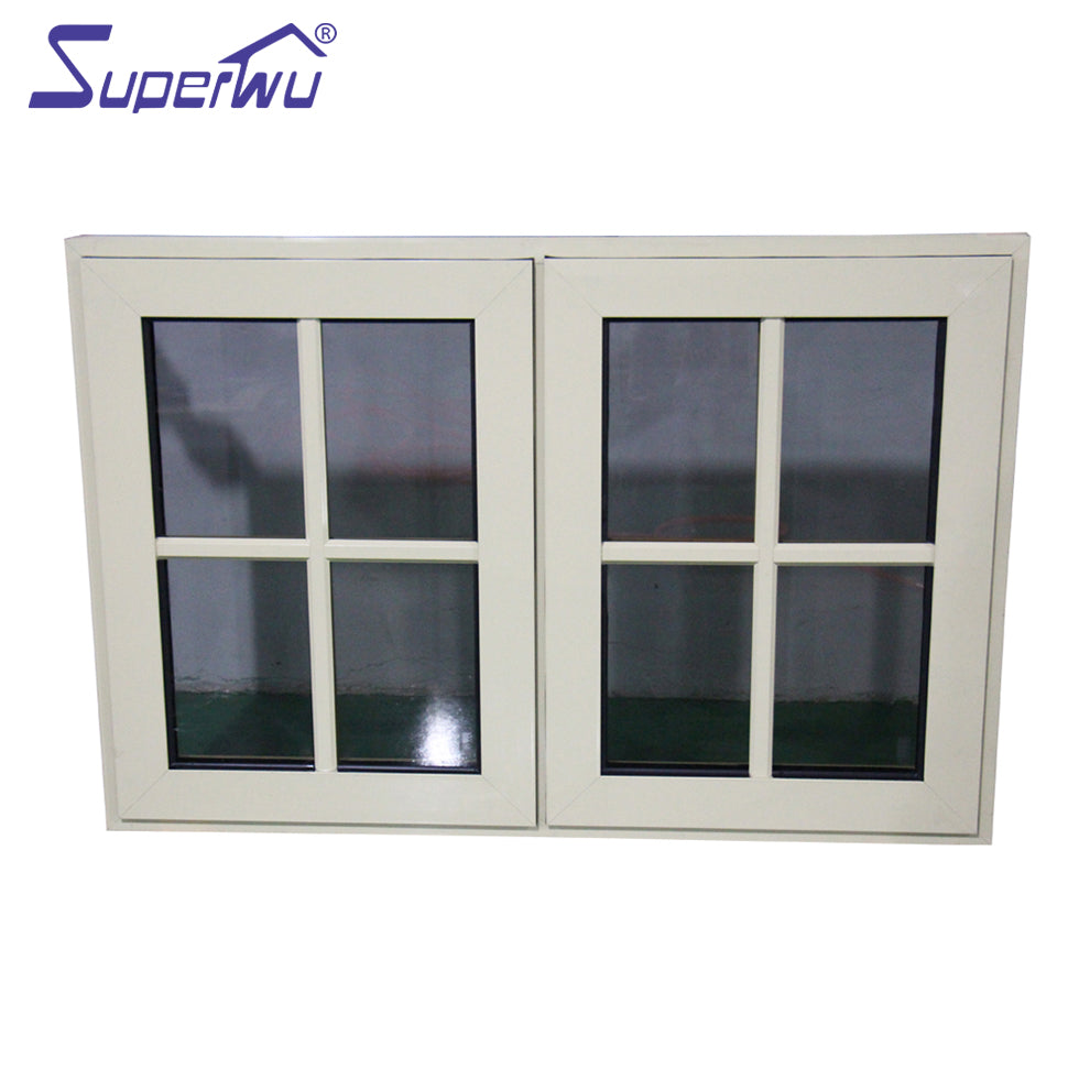 Superwu Double glazed modern design french window low-e exterior aluminum swing windows and door casement window