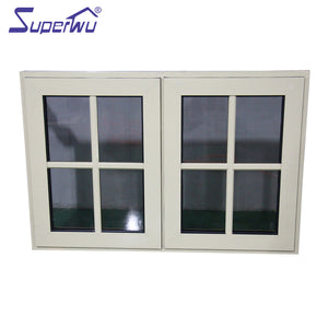 Superwu Double glazed modern design french window low-e exterior aluminum swing windows and door casement window