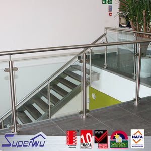 Superwu Australia standard popular design aluminum alloy&glass fence or handrail or balustrade