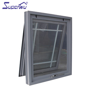 Superwu Australia Standard Aluminum Frame Chain Winder Awning Design Window Sliver Color Frame With Mesh