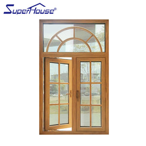 Superhouse 2*Casement Window With Curve Fixed Window At The Top