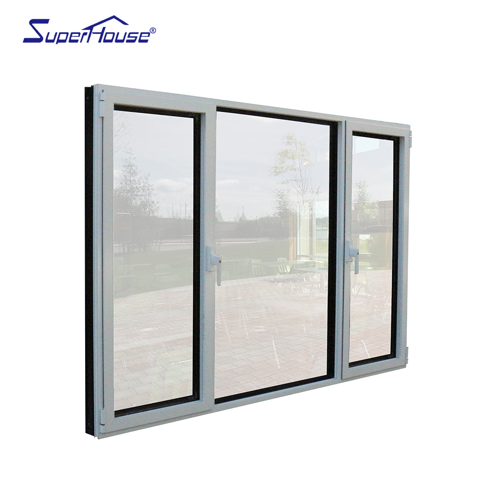 Superhouse North America NFRC and NOA and Australia AS2047 standard powder coating double glass 4 panels casement windows