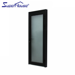 Superwu Commercial system aluminum black hinge door simple design french door