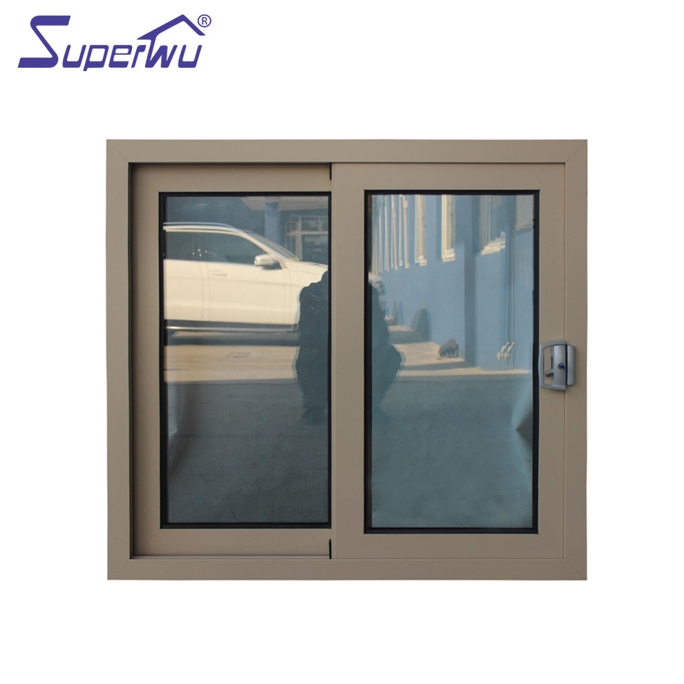 Superwu New design with Stainless Steel Net Aluminum Glass Sliding Windows