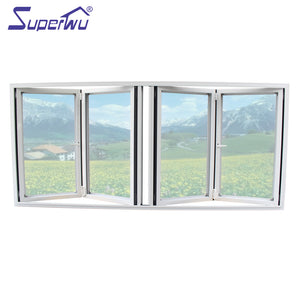 Superwu Aluminium folding window with energy saving function thermal break aluminum folding windows black color