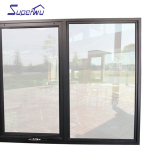 Superwu High Quality Sliding Windows Double Glass Window Customized Aluminum Alloy Folding Screen Magnetic Screen Graphic Design Modern