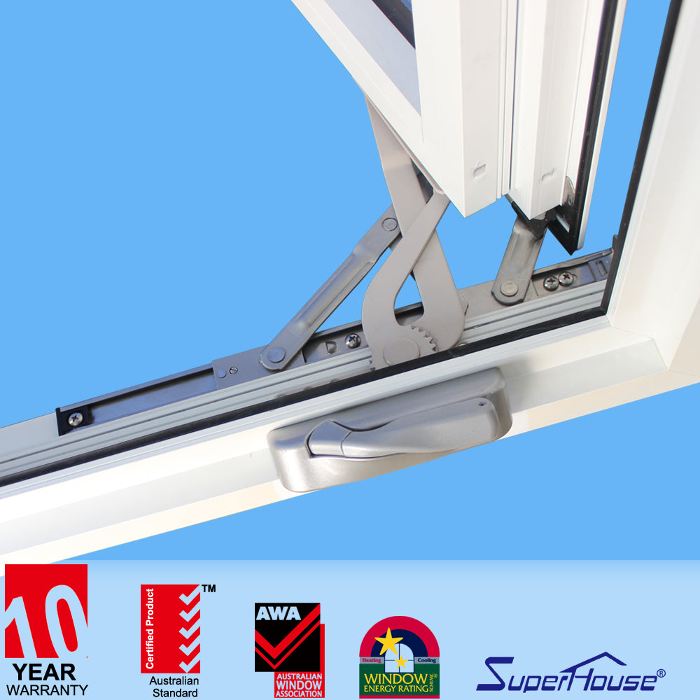 Superhouse North America NFRC and NOA and Australia AS2047 standard powder coating double glass aluminum casement windows and door