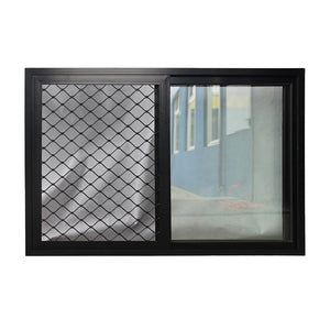 Superwu Australia standard sliding windows aluminum black color stainless steel security mesh best sale