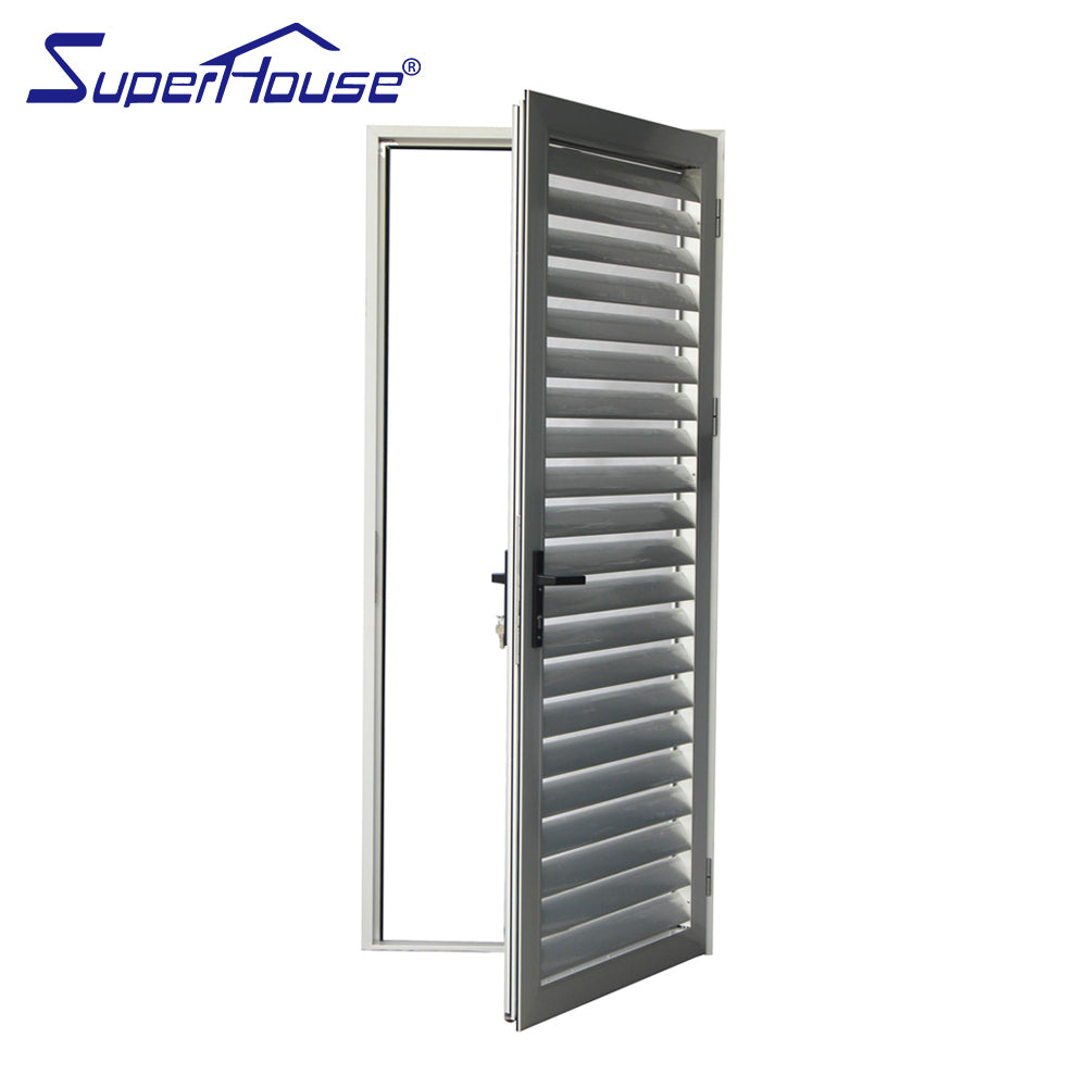 Superhouse AS2047 NFRC AAMA NAFS NOA standard commercial aluminium louver swing door